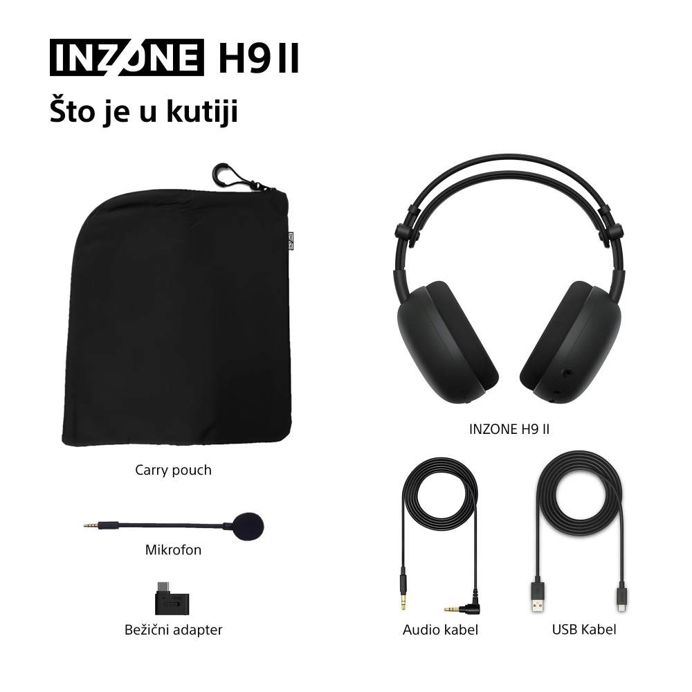 Naglavne gamerske slušalice SONY INZONE H9 II crne